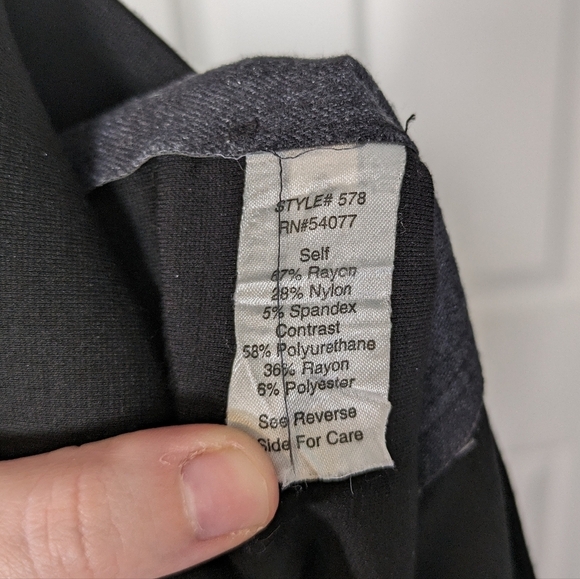 CAbi Style #578 Faux Leather Black Ricky Ponte Knit Moto Leggings Size Small - Picture 7 of 7